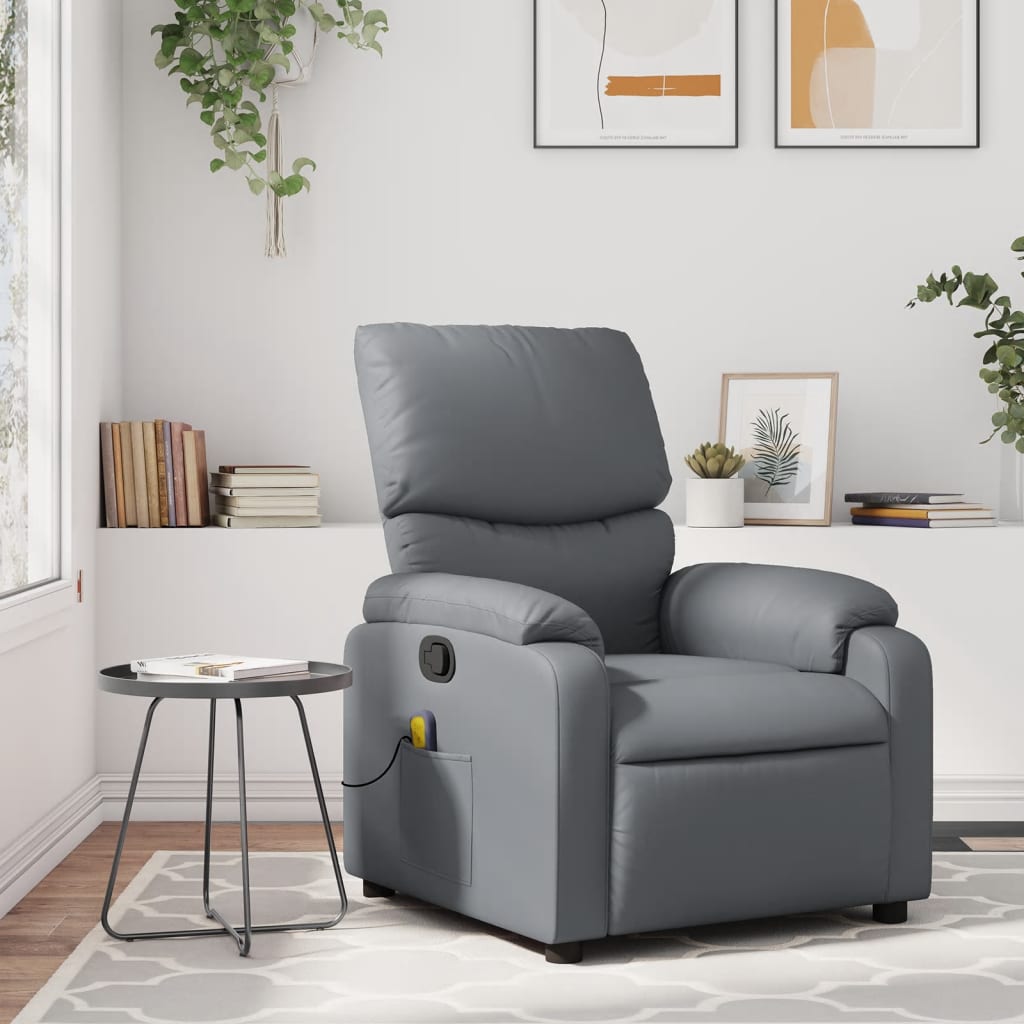 Fauteuil Verstelbaar Kunstleer Grijs