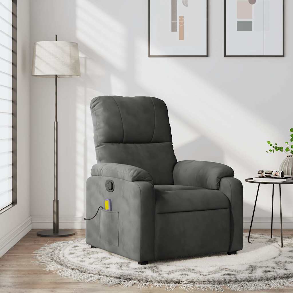 Massagestoel Microvezelstof Donkergrijs