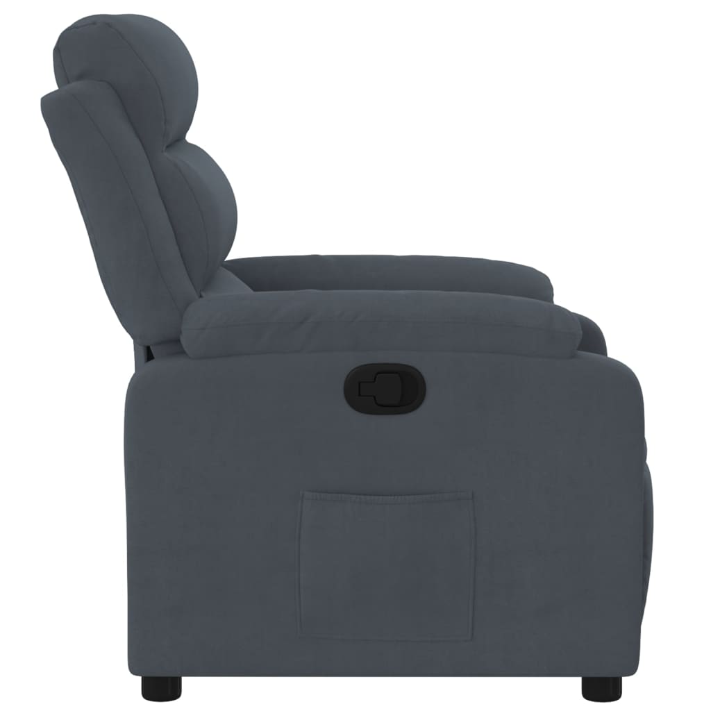Fauteuil Verstelbaar Fluweel Donkergrijs