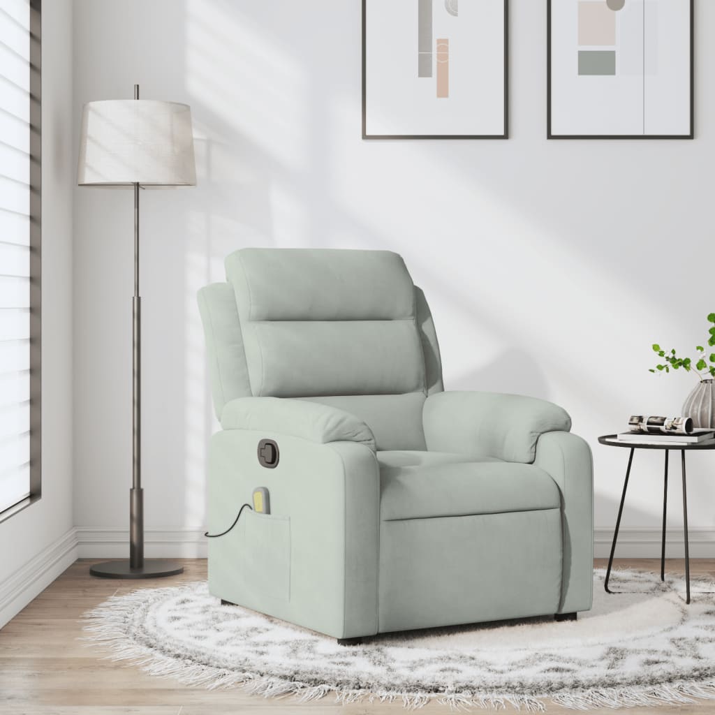 Fauteuil Verstelbaar Fluweel Lichtgrijs