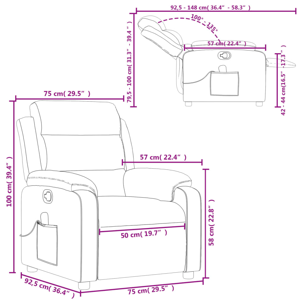 Massagestoel Verstelbaar Fluweel Zwart