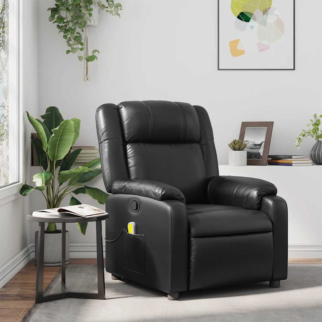 Fauteuil Verstelbaar Kunstleer Zwart