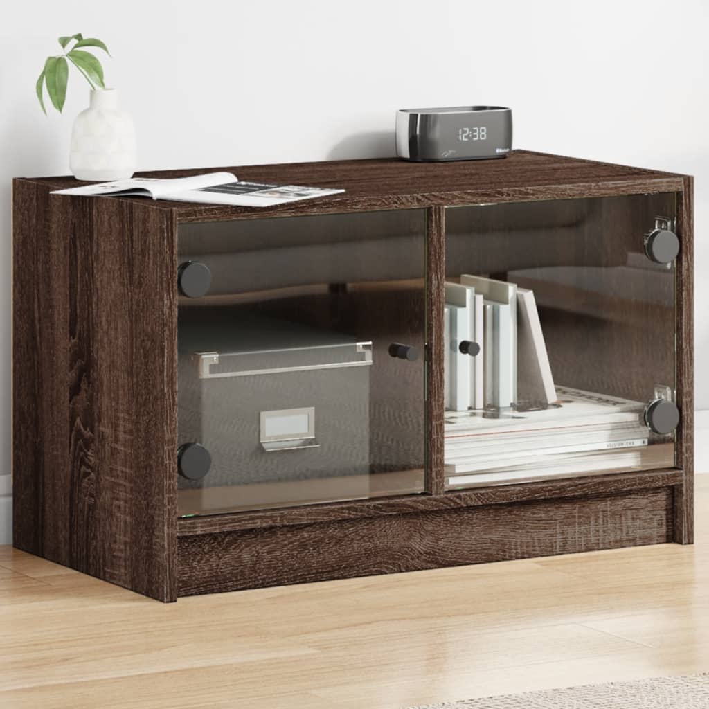 Tv-Meubel Met Glazen Deuren 68X37X42 Cm