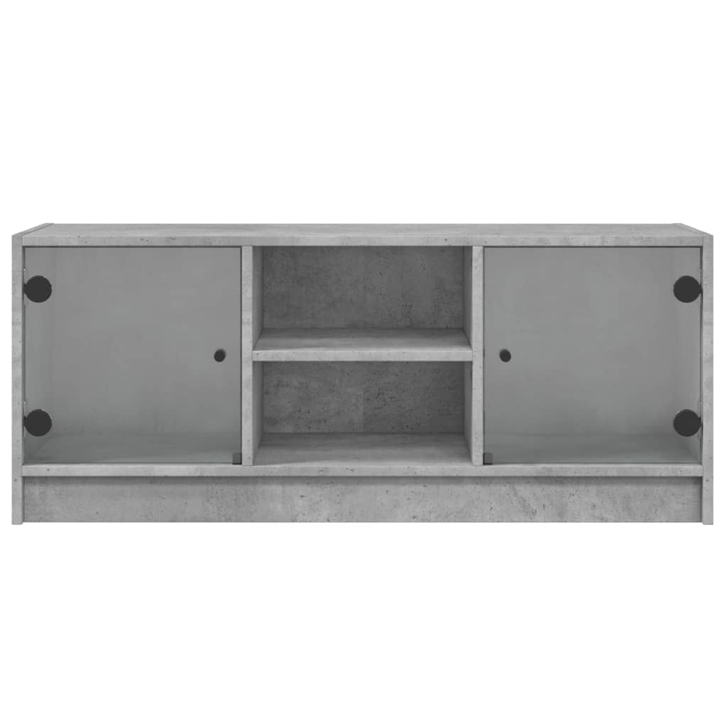 Tv-Meubel Met Glazen Deuren 02X37X42 Cm