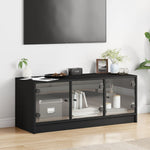 Tv-Meubel Met Glazen Deuren 02X37X42 Cm