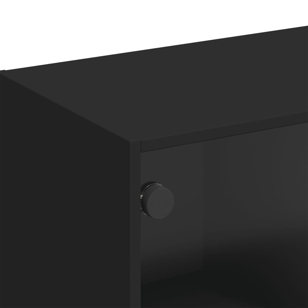 Tv-Meubel Met Glazen Deuren 02X37X42 Cm