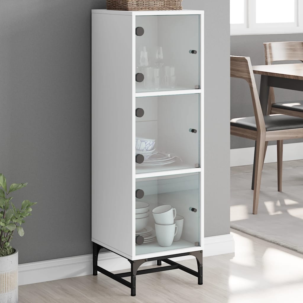 Hoge Kast Met Glazen Deuren 35X37X120 Cm