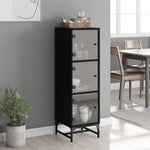 Hoge Kast Met Glazen Deuren 35X37X120 Cm