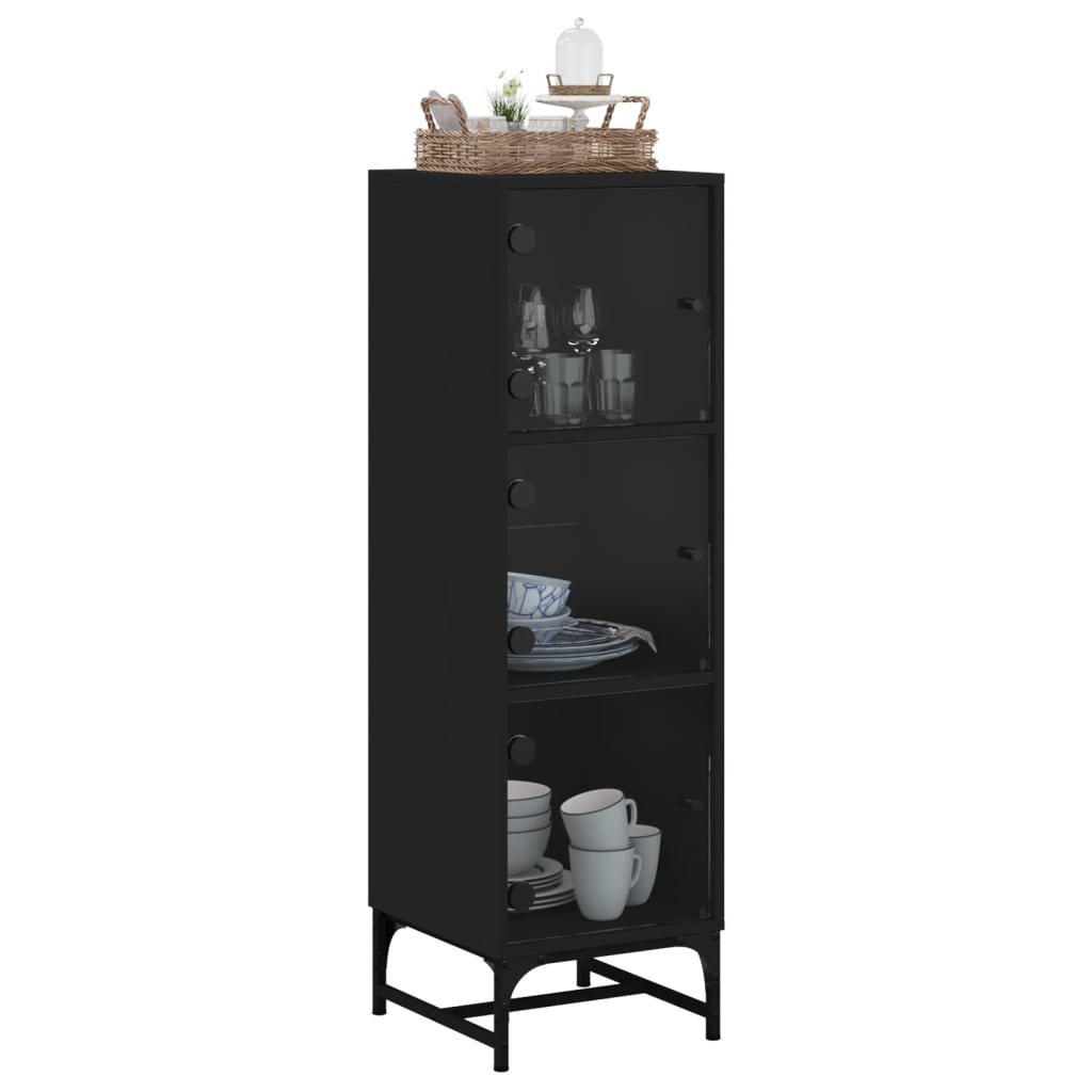 Hoge Kast Met Glazen Deuren 35X37X120 Cm
