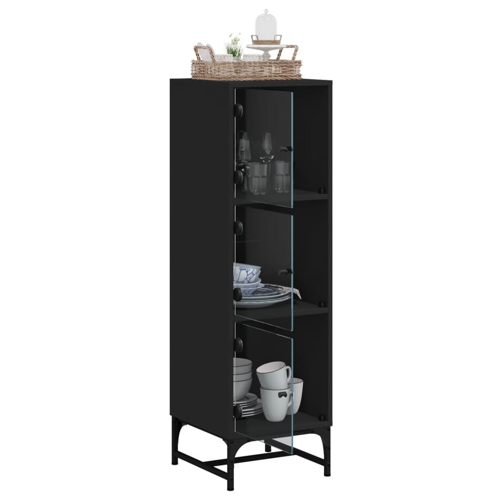 Hoge Kast Met Glazen Deuren 35X37X120 Cm