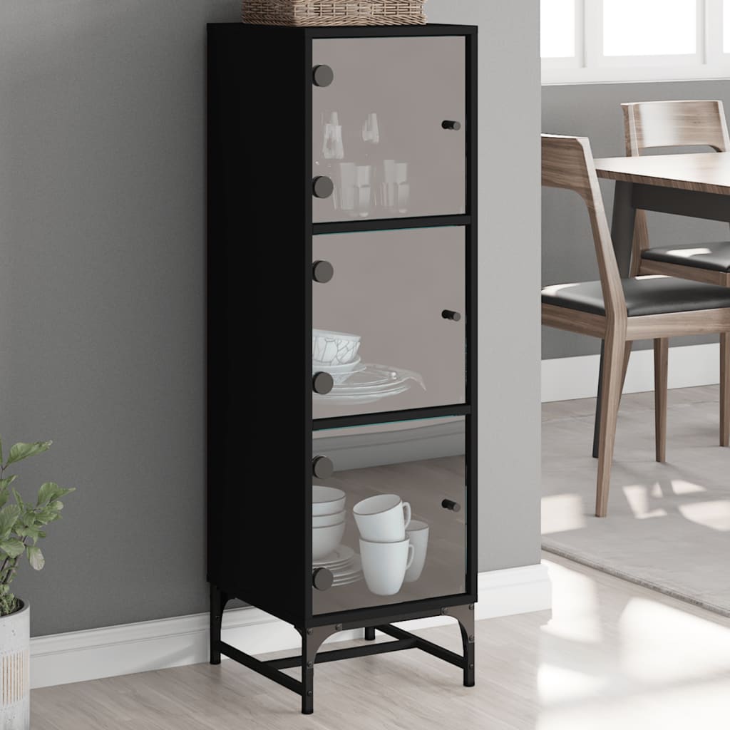 Hoge Kast Met Glazen Deuren 35X37X120 Cm
