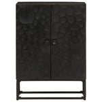 Dressoir 55X30X76 Cm Massief Mangohout En Ijzer Zwart