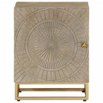 Nachtkastje 40X30X50 Cm Massief Mangohout En Ijzer Blauw