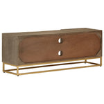 Tv-Meubel 110X30X40 Cm Massief Ruw Mangohout En Ijzer