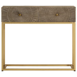 Wandtafel 90X30X76 Cm Massief Mangohout En Ijzer