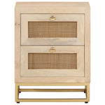 Nachtkastje 40X30X50 Cm Massief Mangohout En Ijzer