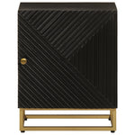 Nachtkastje 40X30X50 Cm Massief Mangohout En Ijzer Zwart