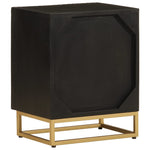 Nachtkastje 40X30X50 Cm Massief Mangohout En Ijzer Zwart