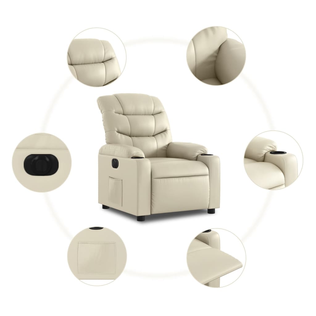 Fauteuil Kunstleer Kleurig Crème