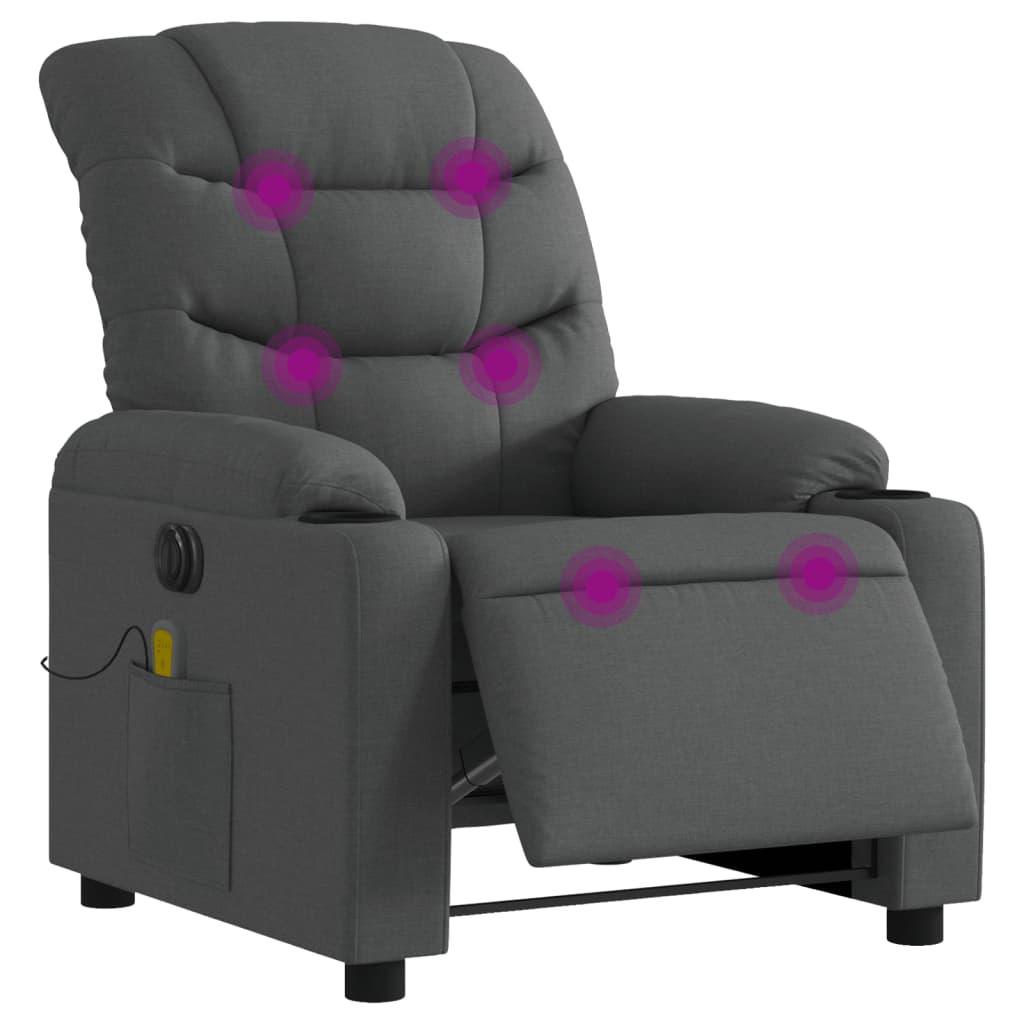 Massagestoel Stof Donkergrijs