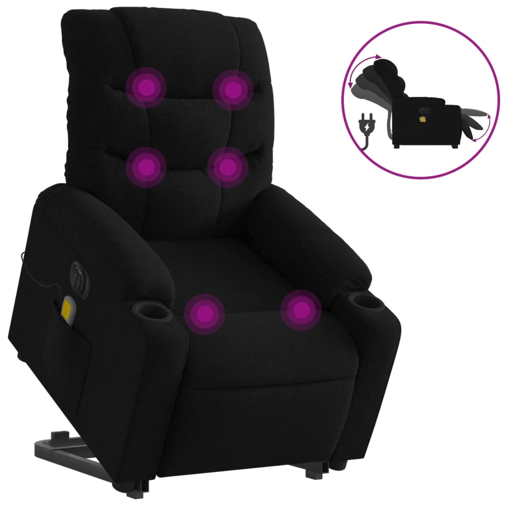 Sta-Op-Massagestoel Stof Zwart