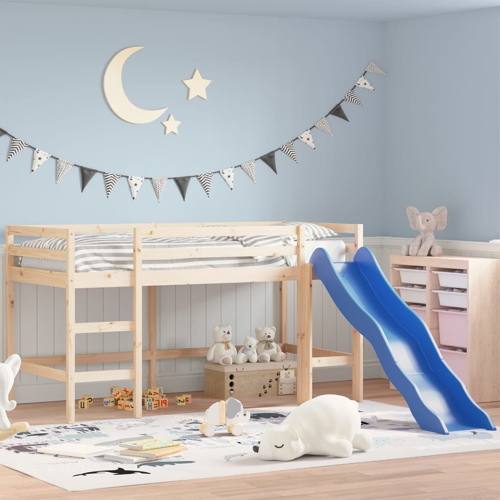 Kinderhoogslaper Met Glijbaan Grenenhout