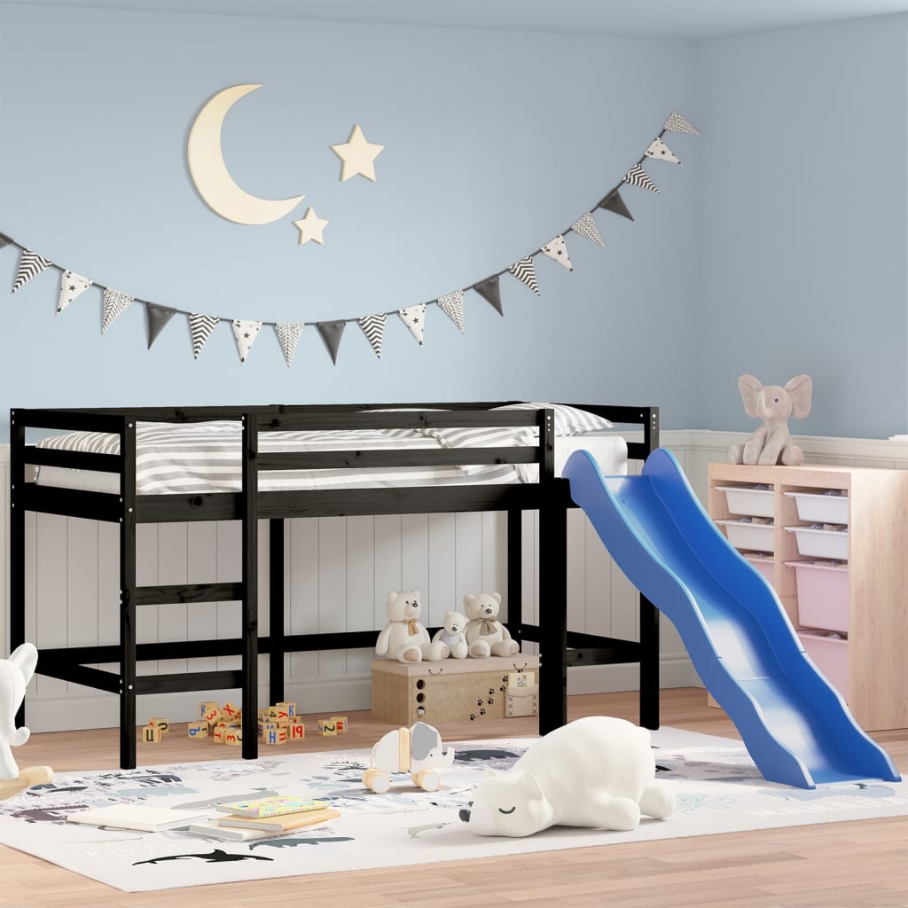 Kinderhoogslaper Met Glijbaan Grenenhout
