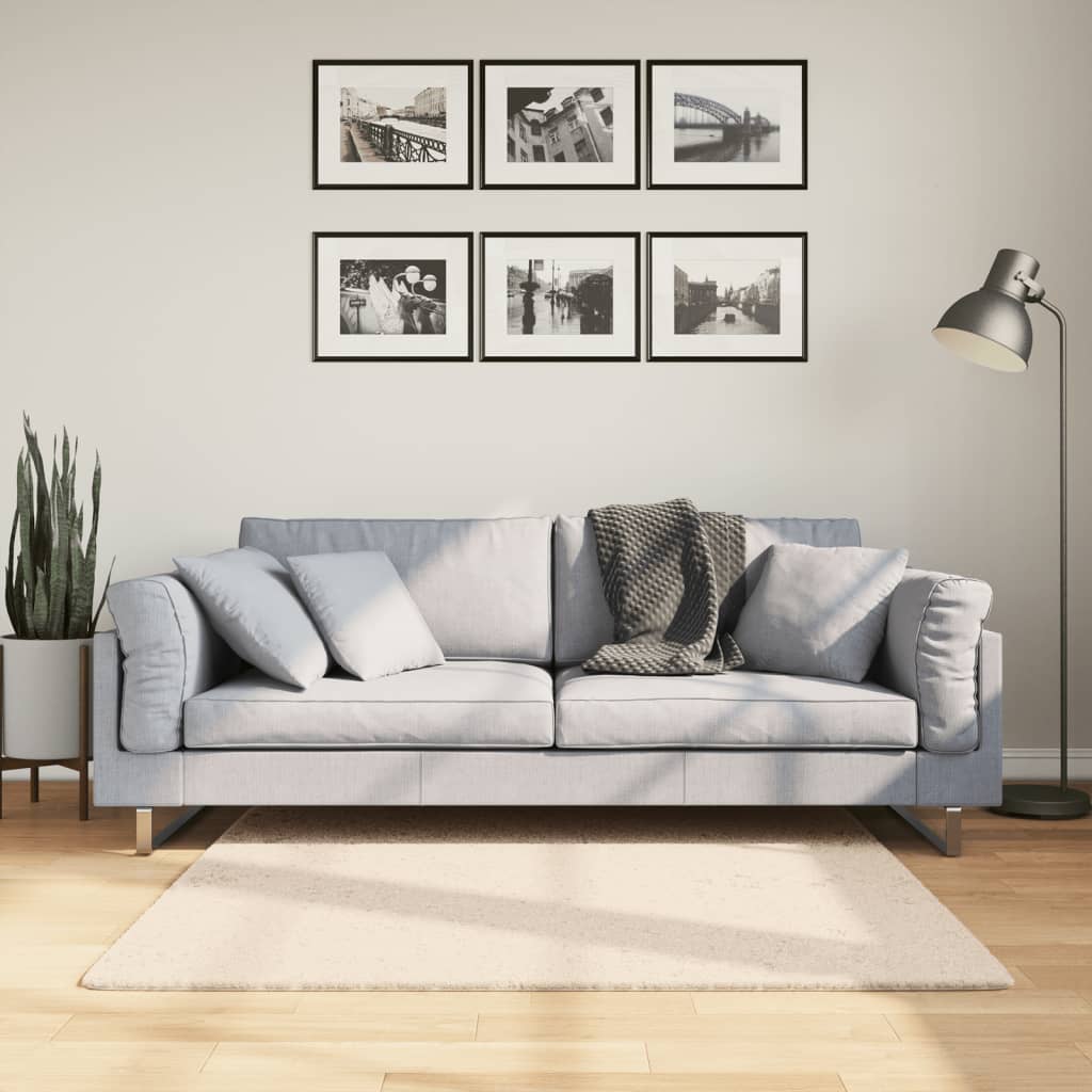 Vloerkleed Huarte Laagpolig Zacht Wasbaar Beige