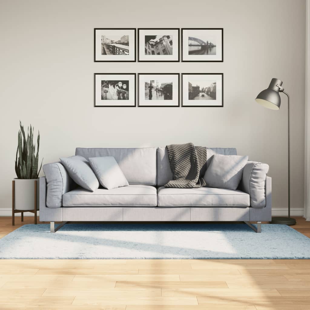 Vloerkleed Huarte Laagpolig Zacht Wasbaar Blauw