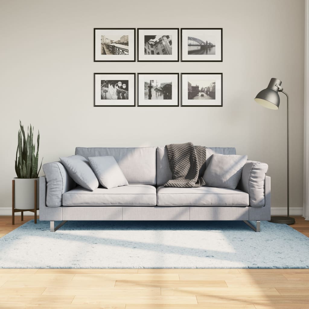 Vloerkleed Huarte Laagpolig Zacht Wasbaar Blauw