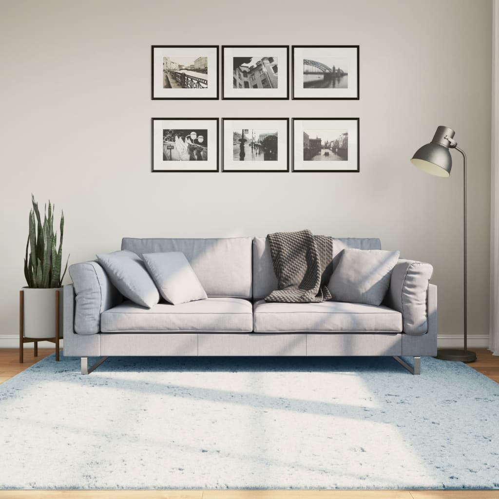 Vloerkleed Huarte Laagpolig Zacht Wasbaar Blauw
