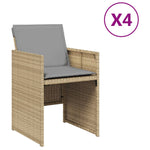 Tuinstoelen Met Kussens Poly Rattan Gemengd Beige