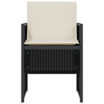 3-Delige Bistroset Met Kussens Poly Rattan Zwart