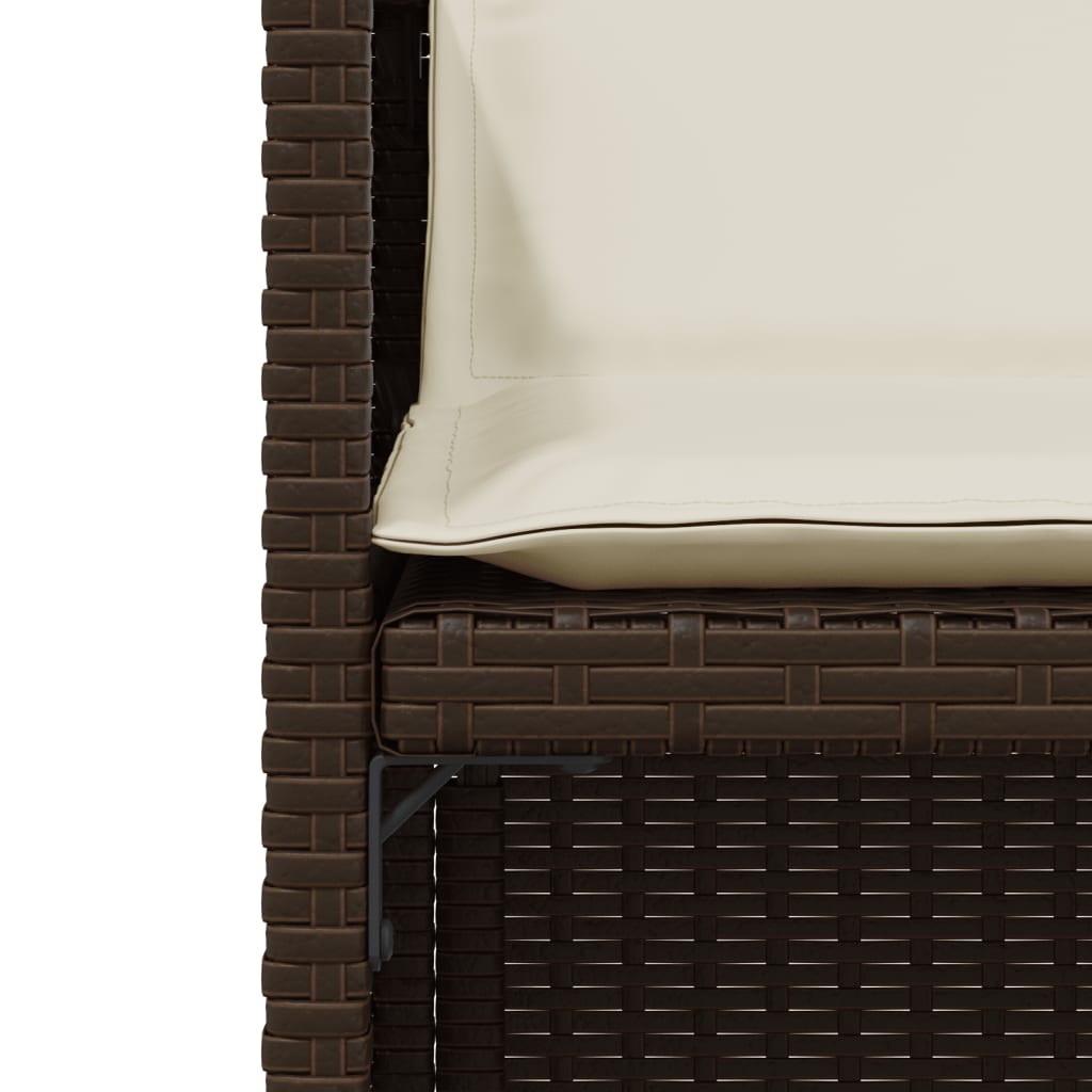 3-Delige Bistroset Met Kussens Poly Rattan Bruin