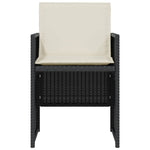3-Delige Bistroset Met Kussens Poly Rattan Zwart