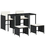 5-Delige Tuinset Met Kussens Poly Rattan Zwart