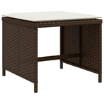 5-Delige Tuinset Met Kussens Poly Rattan Bruin