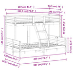 Stapelbed Massief Grenenhout 90X200/120X200 Cm