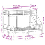 Stapelbed Massief Grenenhout 90X200/140X200 Cm