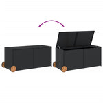 Tuinbox Met Wielen 283 L Poly Rattan Zwart