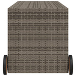 Tuinbox Met Wielen 283 L Poly Rattan Grijs