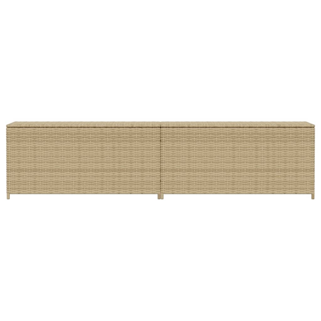 Tuinbox Met Wielen 469 L Poly Rattan Gemengd Beige