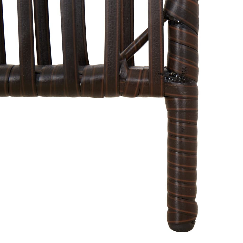 Kamerscherm 3 Panelen Poly Rattan Bruin