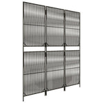 Kamerscherm 3 Panelen Poly Rattan Grijs