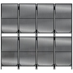 Kamerscherm 4 Panelen Poly Rattan Zwart