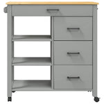 Keukentrolley Monza 84X40X90 Cm Massief Grenenhout