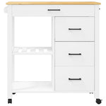 Keukentrolley Monza 84X40X90 Cm Massief Grenenhout