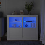 Bijzetkastjes Met Led-Verlichting Bewerkt Hout