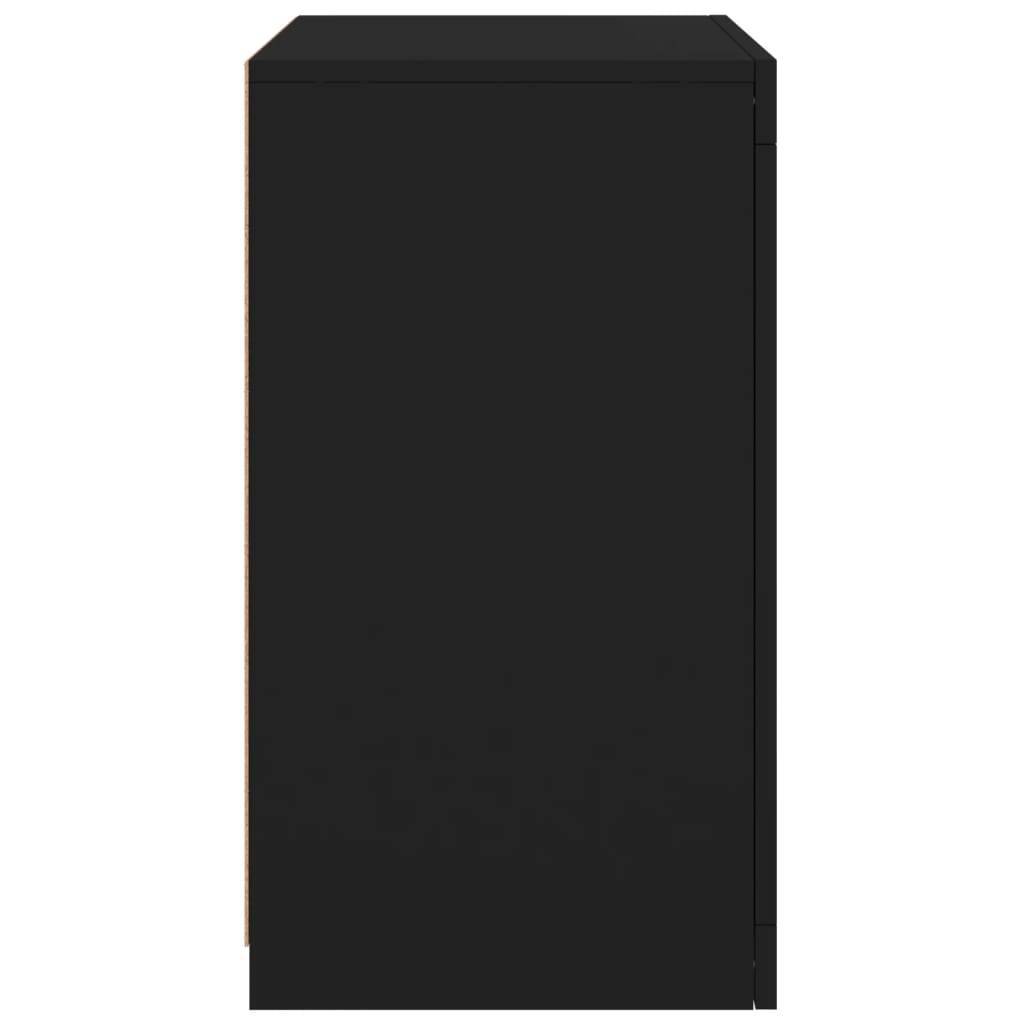 Bijzetkast Met Led-Verlichting Bewerkt Hout