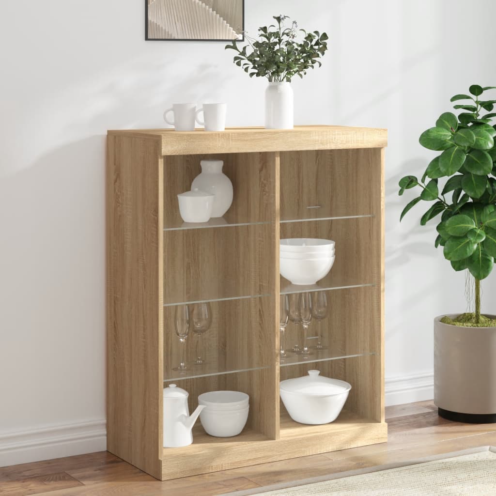 Dressoir Met Led-Verlichting 81X37X100 Cm